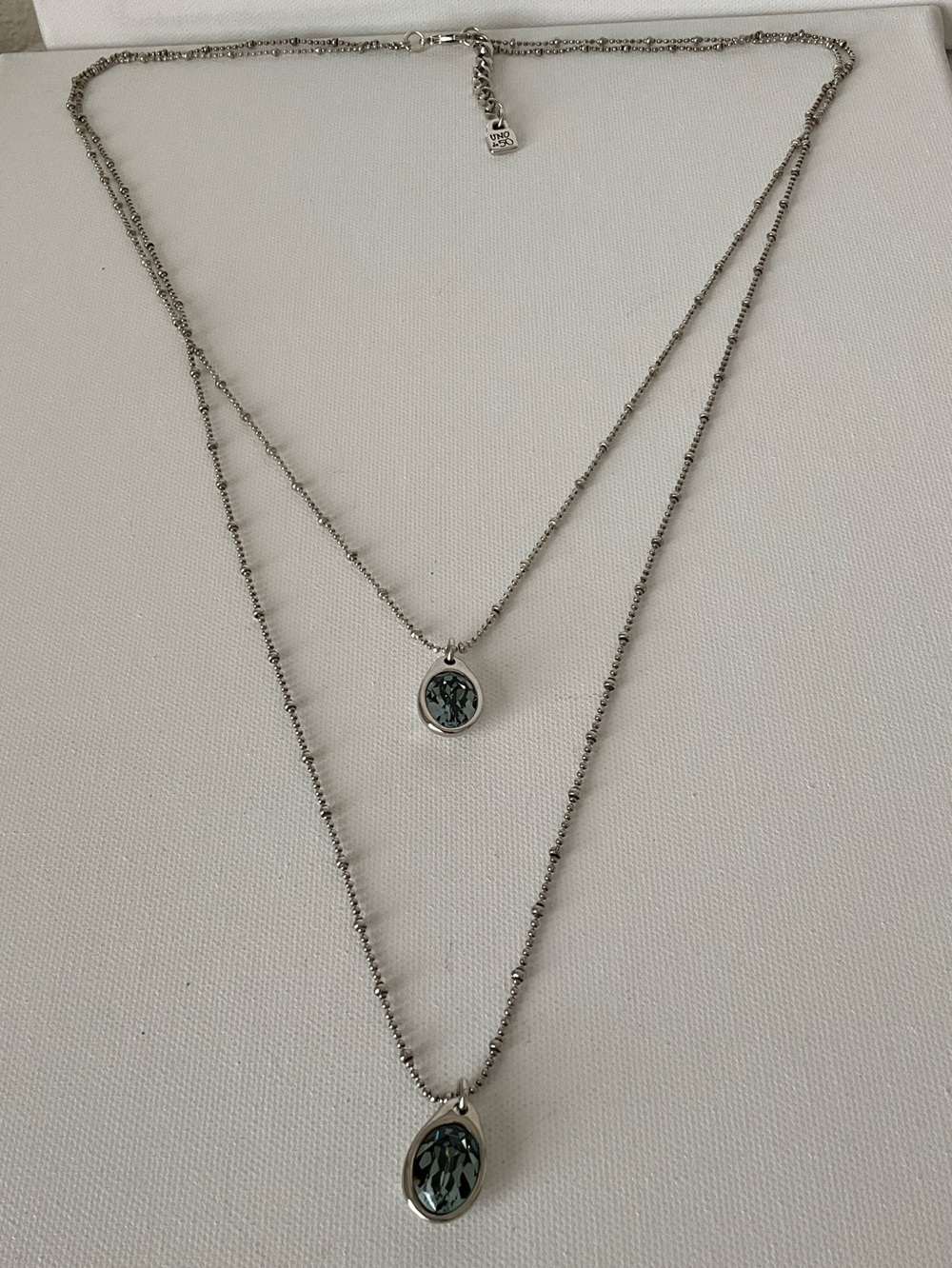 UNO de 50 “Lluvia de Estrellas”Silver-Plated Double Layer Necklace with Pendants